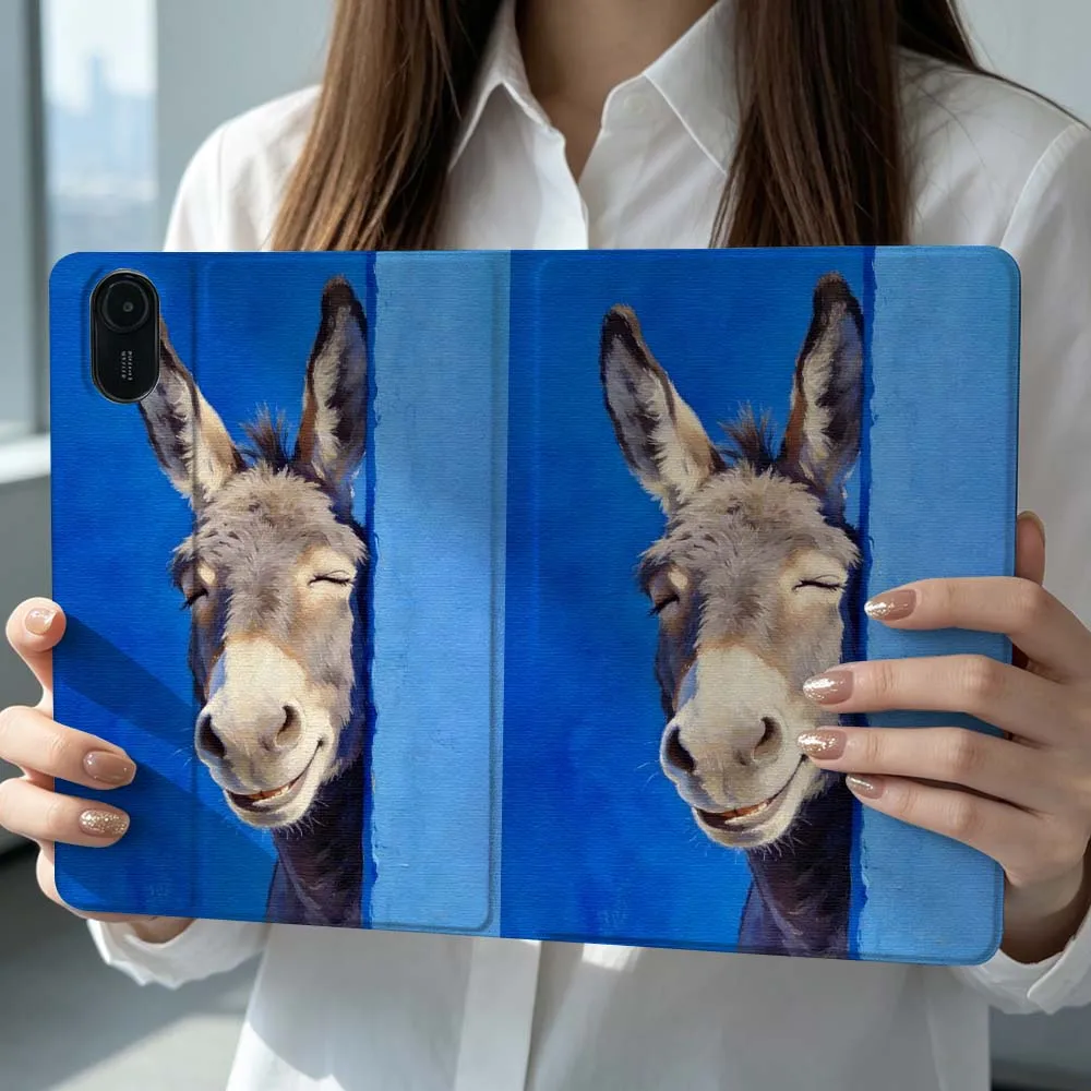 

Happy Animal Donkey For Xiaomi Poco Redmi Pad 8 2 4 C1 6 6S 7 7S SE 9.7 14 11 11.2 12.1 12.5 Inch Tablet Case Pen Tray