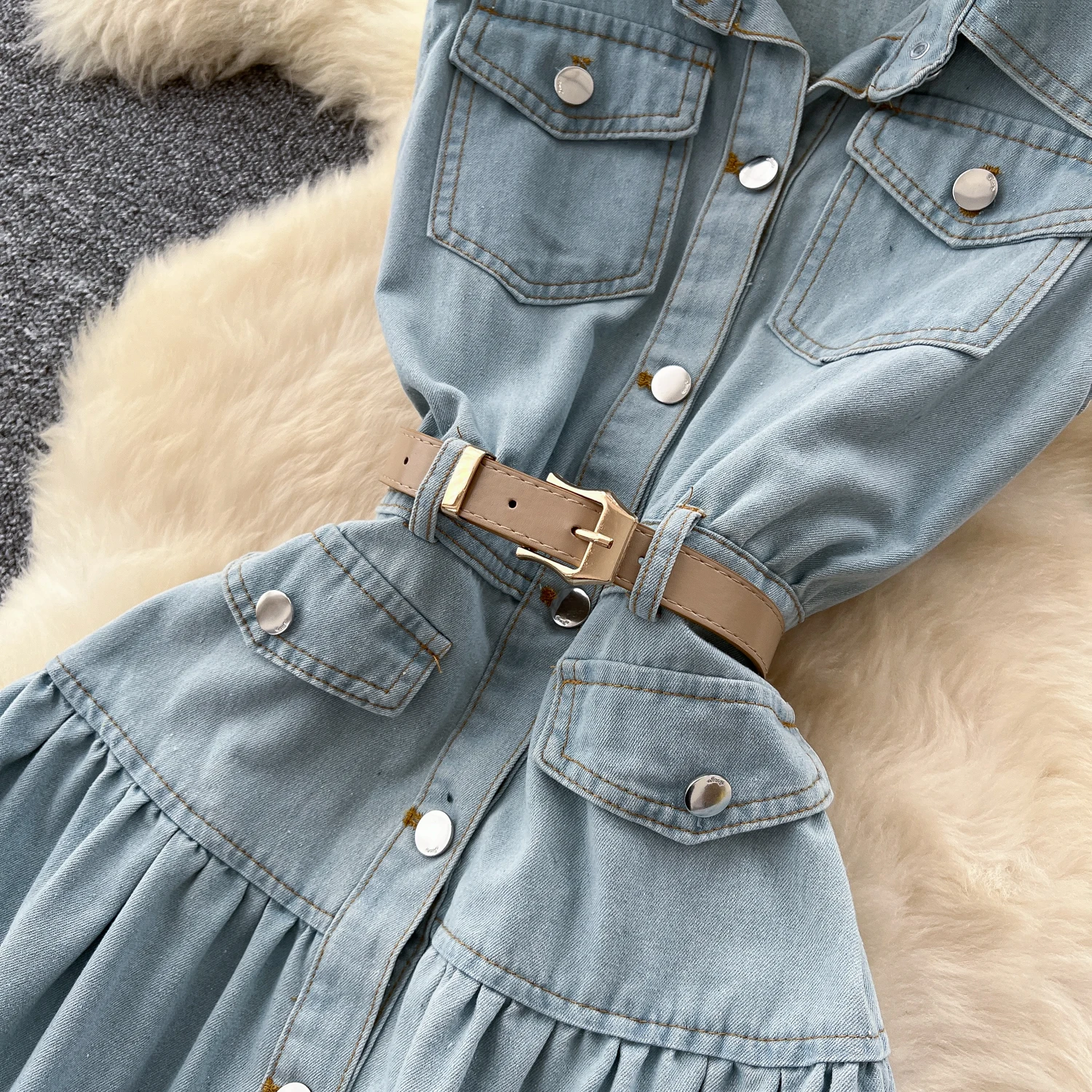 Robe mi-longue Vintage élégante à col rabattu, simple boutonnage, pour vacances, mode printemps