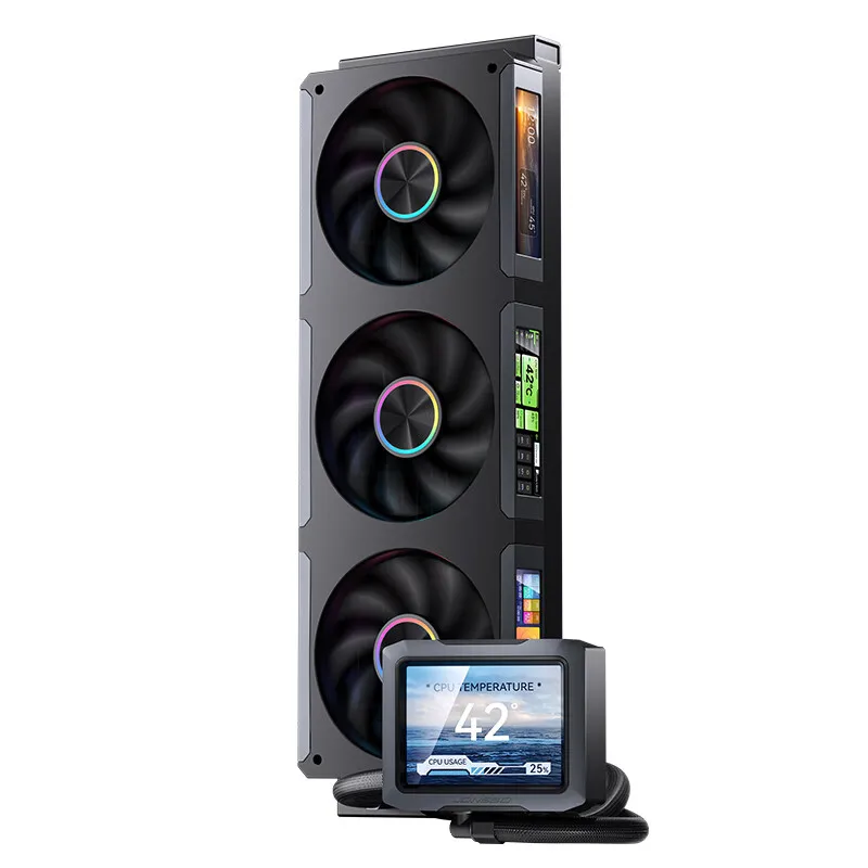 JONSBO TF3-360SC Raffreddatore d'acqua CPU all-in-one Ventola per schermo LCD IPS da 3,5 pollici da 3,38 pollici * 3 Design a 4 schermi per LGA 1851/1700 AMD AM5