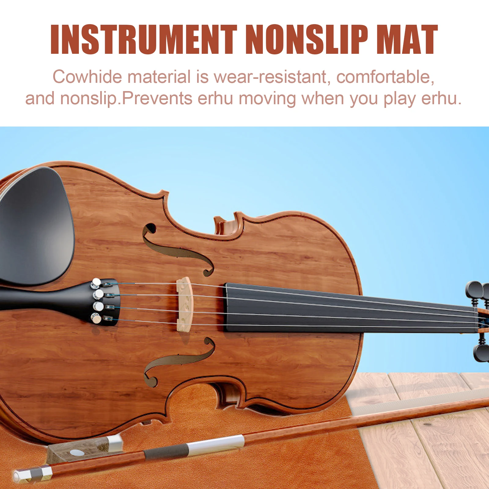 

Musical Instrument Anti-Slip Cushion Cowhide Pad for Erhu Guitar Non-Slip Mat Double-Sided Luthier Accessories Instrument
