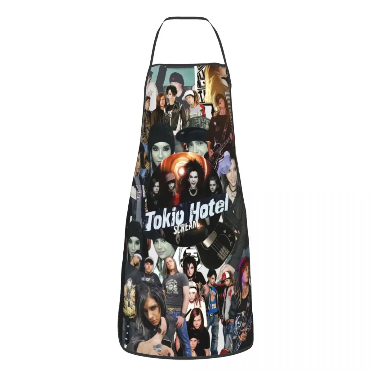 Unisex German Rock Music Tokio Hotel Bib Apron Adult Women Men Chef Tablier Cuisine for Kitchen Cooking Baking