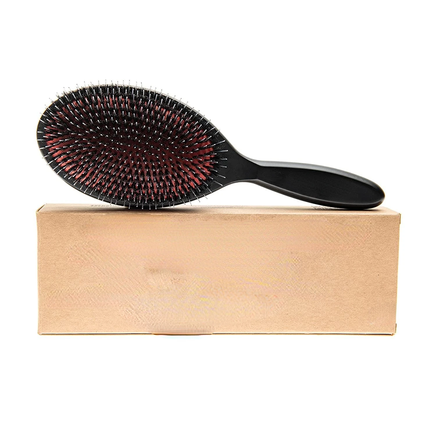 Nylon Boar Bristle Brush Suitable For Normal to Thick Hair - Gently Detangles, No Pulling or Split Ends