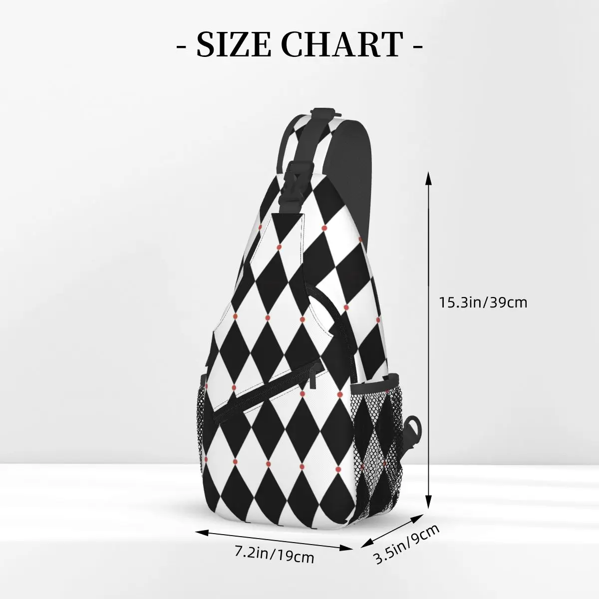 Sac à bandoulière Harlequin pour voyage, sac de poitrine cool, olympiques de cartes, sac à dos lancé par le poker, sac à dos pour la randonnée, sac de vélo