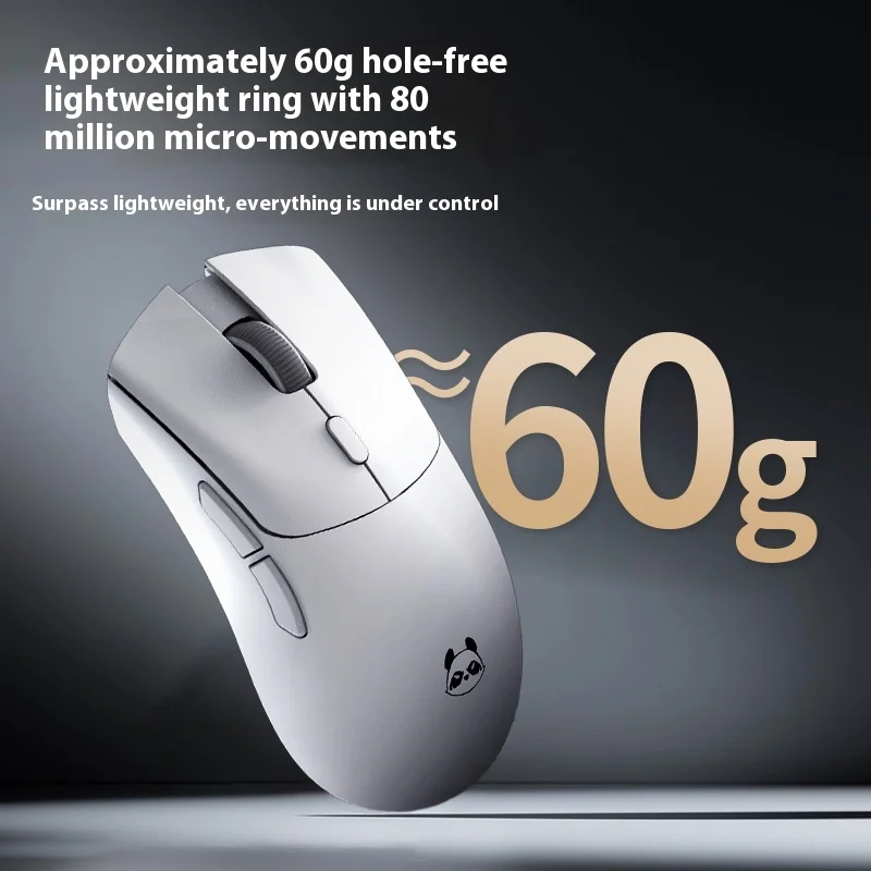 Xuanpai Panda P1 Esports Jogo Mouse de escritório 3395 sem fio 2.4g Mouse leve de três modos Presente Esports