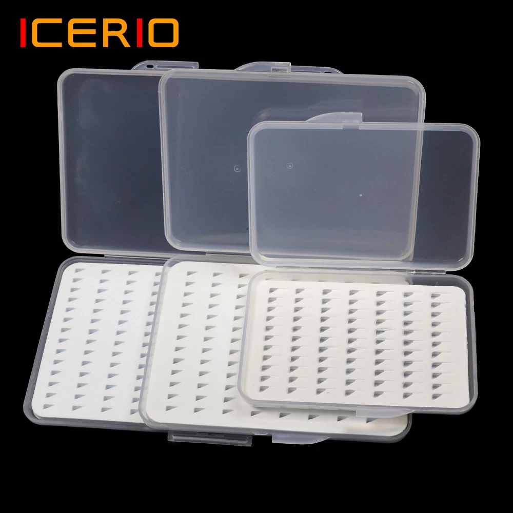 ICERIO 1PC/2PC Micro Flies and Midges Nymph Slim Fly Box with Foam Fly Fishing Lure Box Pesca Fishing Tackle Size S/M/L