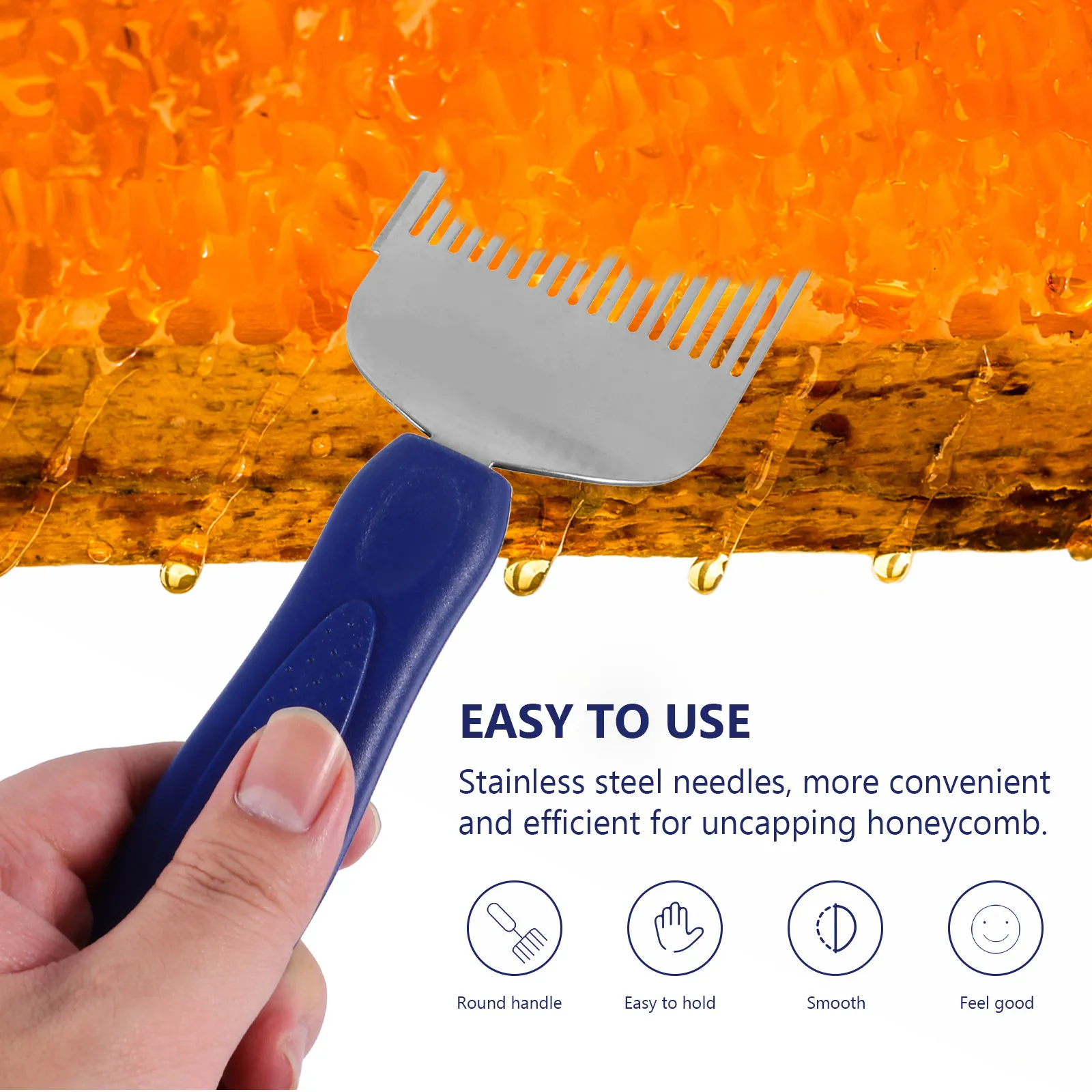 Honey Scraper Uncapping Tool Skid Extracting Comb Blue Honeycomb Beekeeping Beekeeper