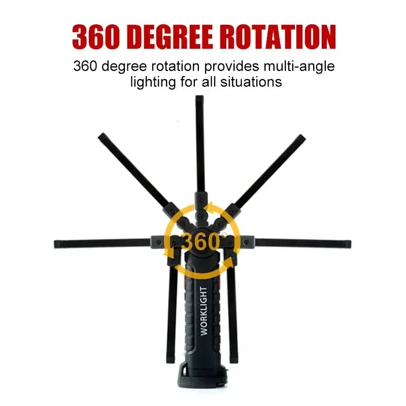 Rechargeable LED Work Lights with Magnetic Base, °Rotation,Versatile Lighting for Repairs, Outdoors for Men Rechargeable light