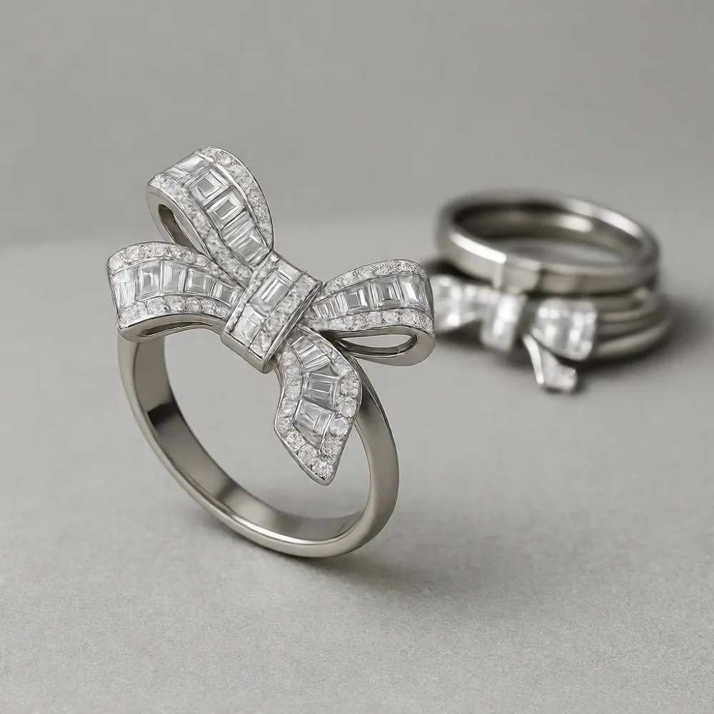 

Кольцо-бабочка из стерлингового серебра с полным покрытием из кубического циркония, обручальное кольцо для женщин