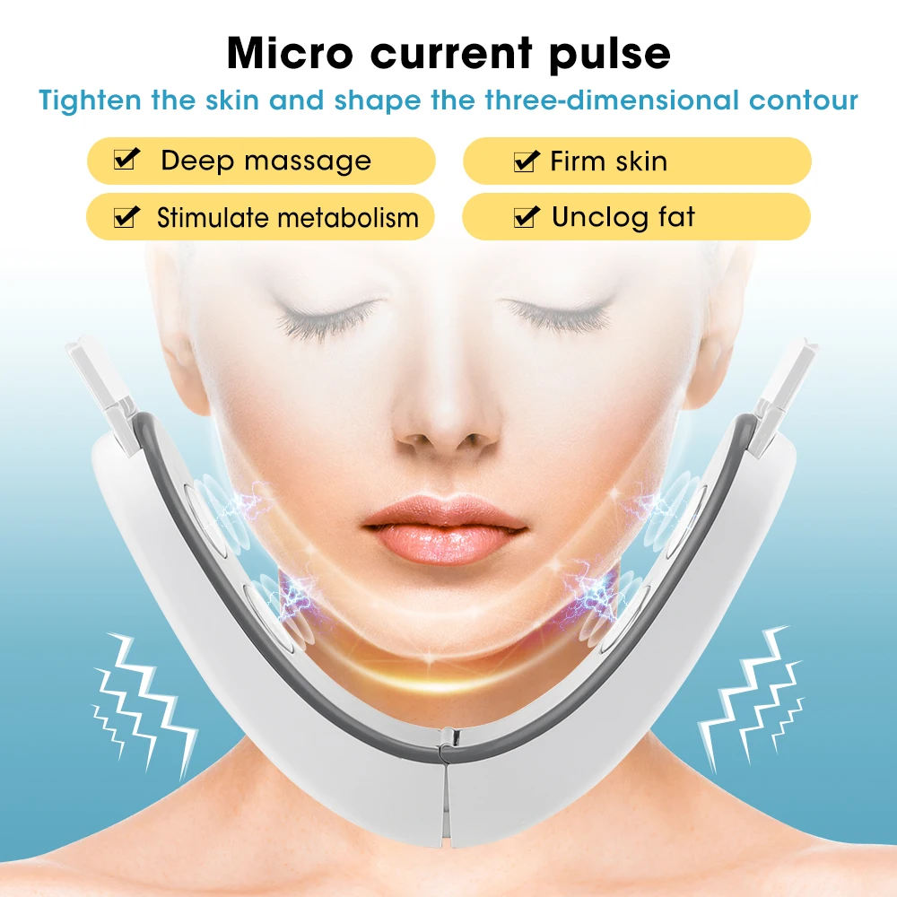 Face Lift Machine Bandage, V Face, EMS Micro-atual Massageador Rosto, Slim Chin Duplo, V-Line Belt, Anti-Rugas Firming Skin, Novo