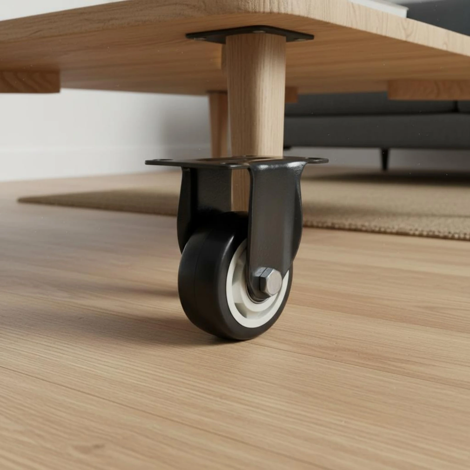 

Nylon Plate Caster Effortless Rolling Brake Caster Wheel Mobility Hardware Easy Installation Wear Resistant