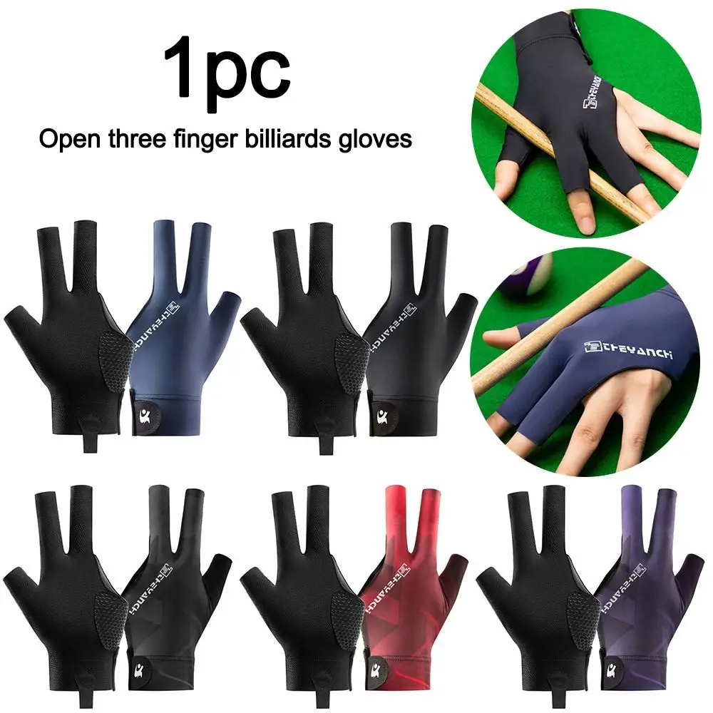 Elastic Billiards Glove Left and Right Hand Breathable Three Fingers Glove Non Slip Billiard Training Gloves