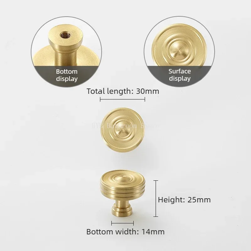 Solid Brass Vintage Hemp Rope Shape Personalized Kitchen Cabinet Furniture Handles Golden Drawer Door Handle Knobs T-bar Pulls