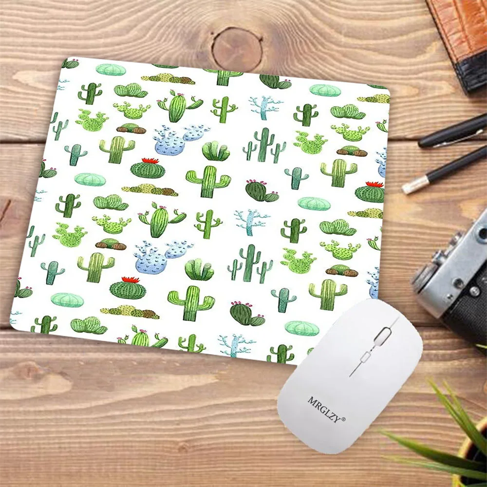 Mouse Mats Summer Cactus Play Mats Desktop Laptop Accessories Kawaii Office Deco Cute Office Keyboard Mat Anti-slip Carpet