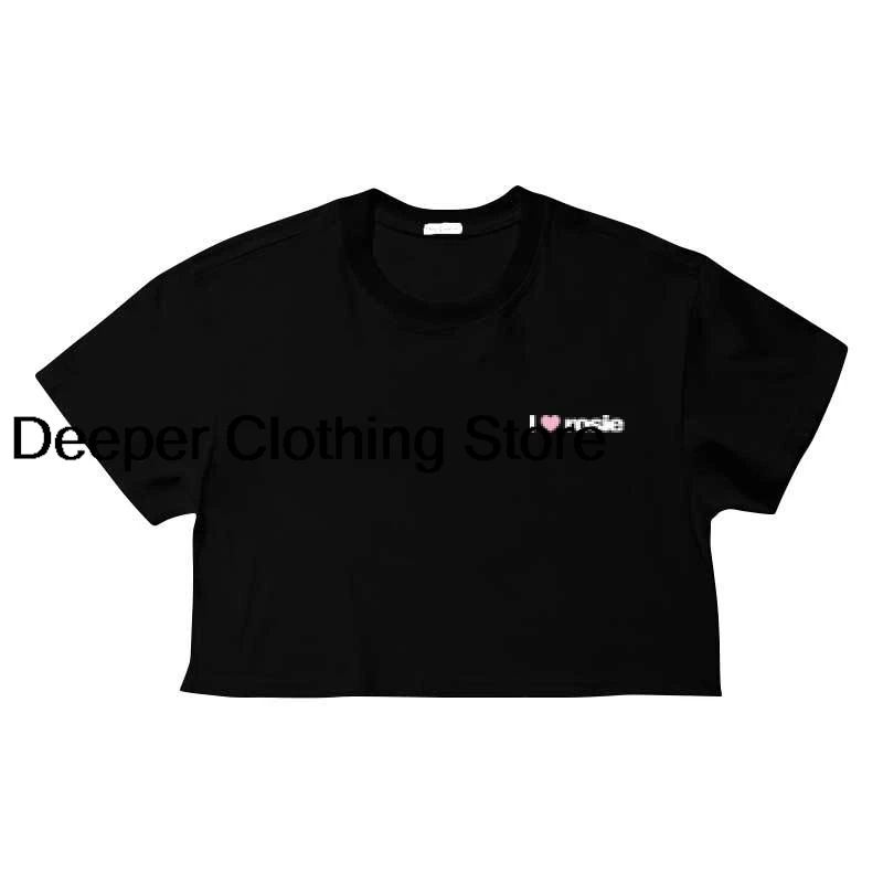 روز تي شيرت أنا أحب روزي رسالة طباعة المشجعين تي شيرت Kpop ROSÉ نفس الملابس الجديدة النساء المحاصيل القمم الرجال القطن قصير الأكمام المحملة القمم