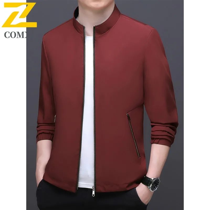 سترة COMXZ Urban للرجال مريحة للأعمال غير رسمية معطف واق من المطر أنيق بياقة واقفة نمط يومي خفيف الوزن ملابس خريف جديدة #2