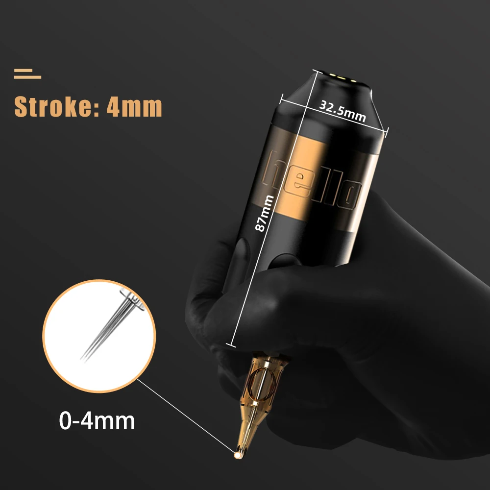 Ambition Rotary Tattoo Machine Stroke 4.0mm Permanent Makeup Pen Coreless Motor Grip 33mm RCA Interface For Body Art