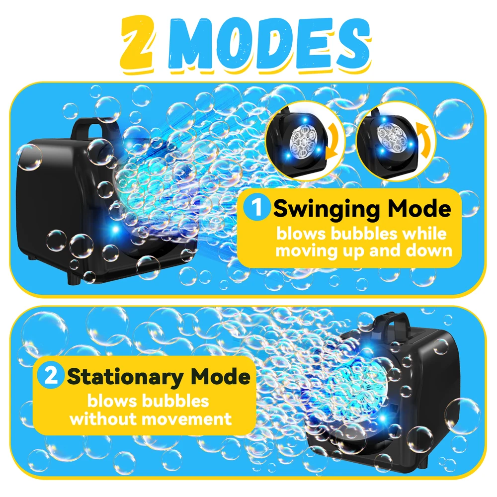 Bubbles Machine ฟองอัตโนมัติเป่า Swing และโหมดเครื่องเขียนพร้อมไฟ LED งานแต่งงานกลางแจ้งของขวัญของเล่นสําหรับเด็ก