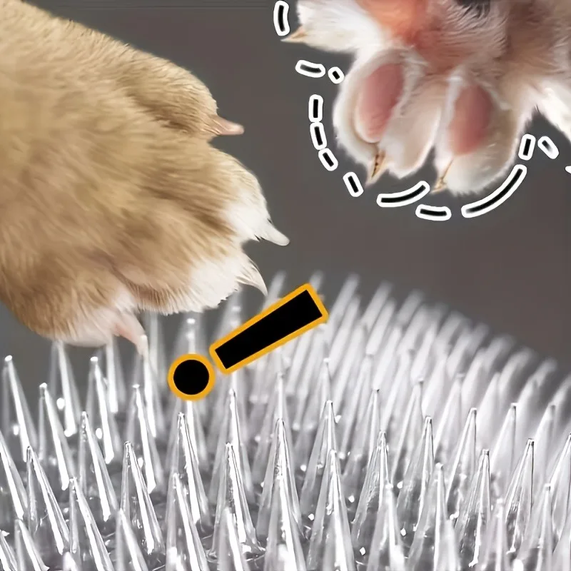 4/8/12 Stück Katzenabwehrmatte aus Kunststoff mit Spikes, Anti-Grab-Streifen, wetterbeständige Spikematte, Anti-Katzen-Krabbelmatte – Detail 4