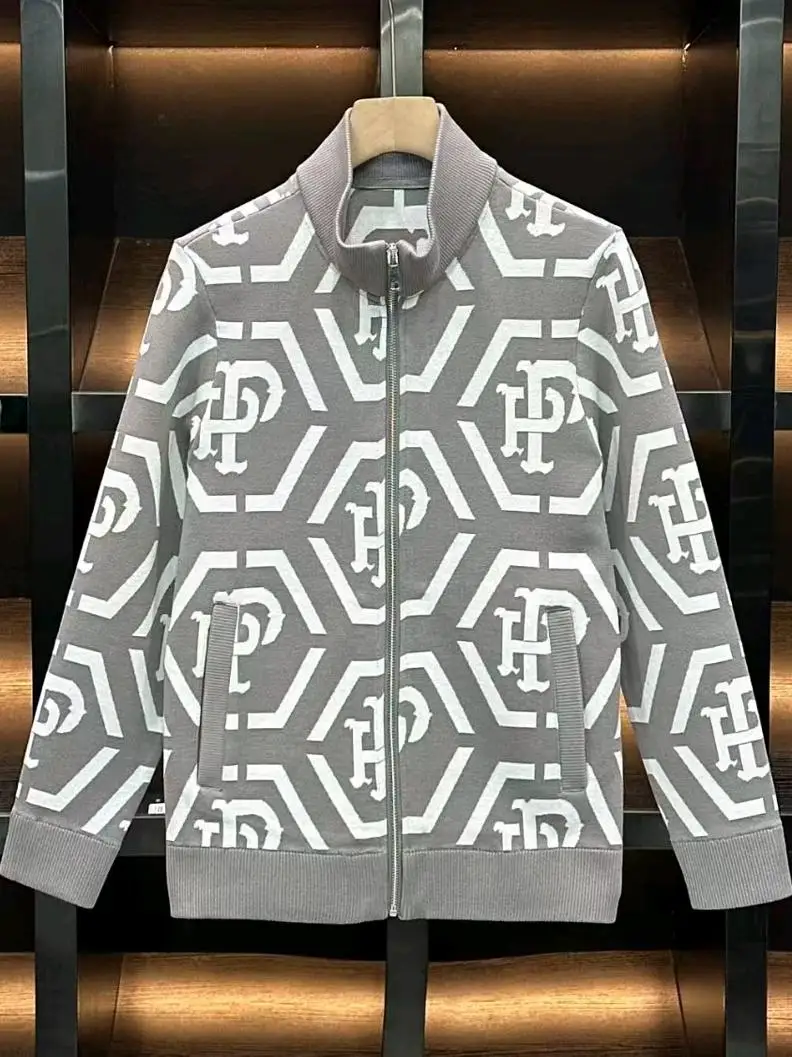 

New Men's Knitted Stand Collar Cardigan Jaet Spring Autumn Faionable Sli Versatile Long Sve Zipper Closure Coat