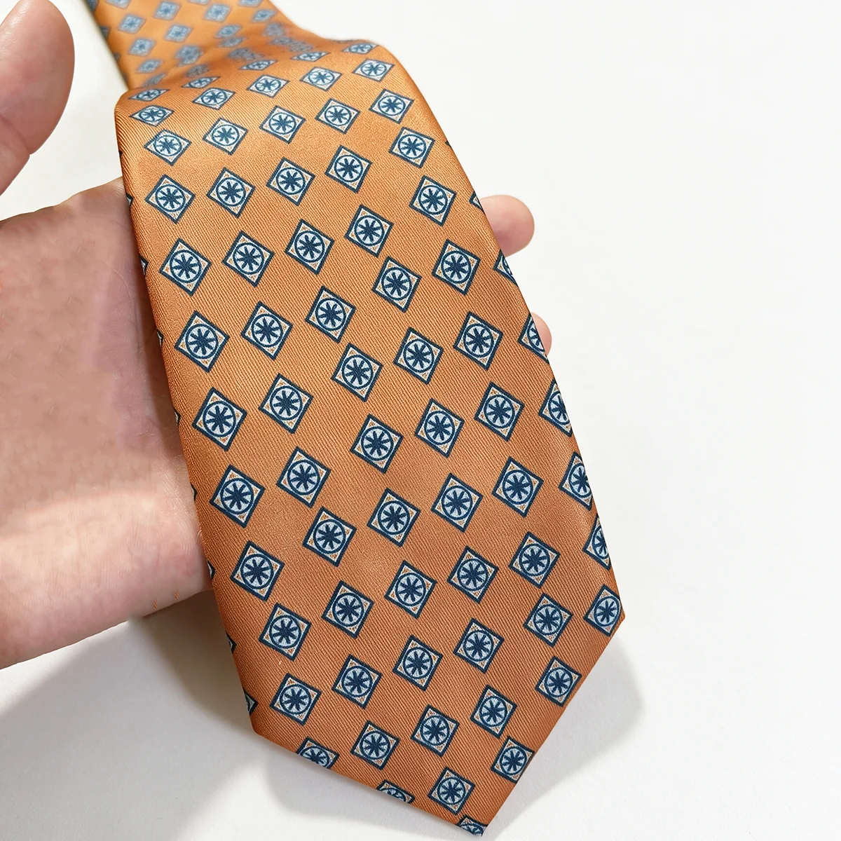 2026 New Printed Neck Ties For Men Elegant Yellow Green Floral Diamond Neckties 8CM Casual Soft Silky Tie Daily Wear Cravat Gift