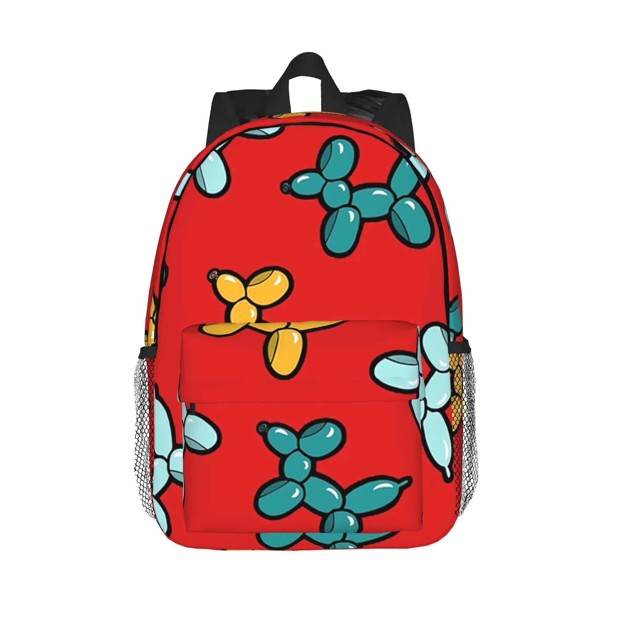 Balloon Animal Dogs Pattern in Red Backpack Hot Sale Daypack Boys Girls BookBag Shoulder Bags for Men Women School Bag