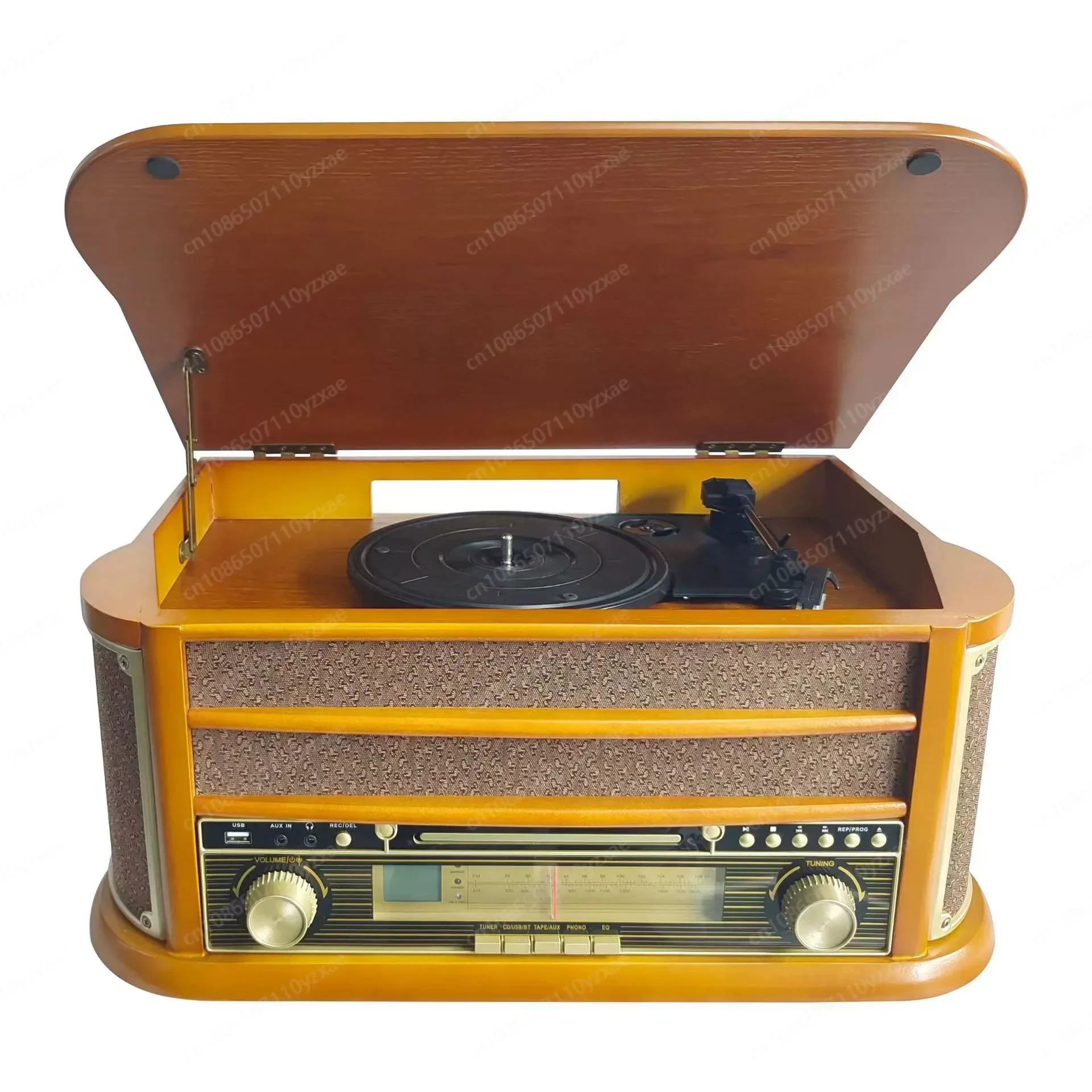 Multifunction Vintage Gramophone CD Player Vinyl Record Player Radio Bluetooth Speaker