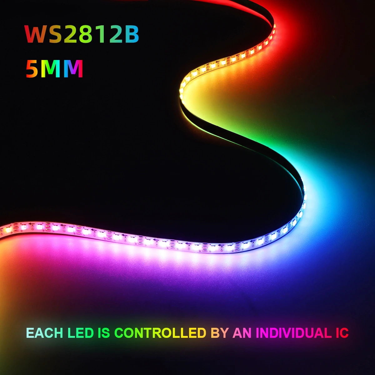 

DC5V WS2812B Pixels Smart Individually Addressable Led Strip RGBIC Chasing Dream Color Neon Sign Tape Fairy Light Car Room Decor