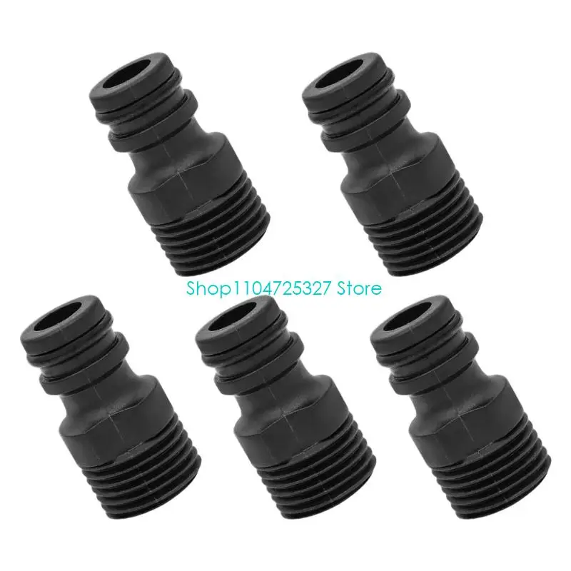 D8KF Plastic 5 Piece External Thread Hose Fitting Adapter For Faucet Shower Sink Leak Proof Installation