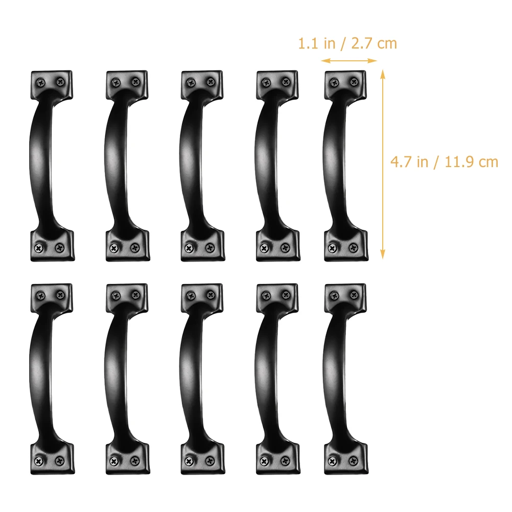 

10 Pcs Black Door Handle Drawers Dresser Hardware Frosted Iron Vintage Metal Cabinet Knobs For Wardrobe Closet Door Cupboard