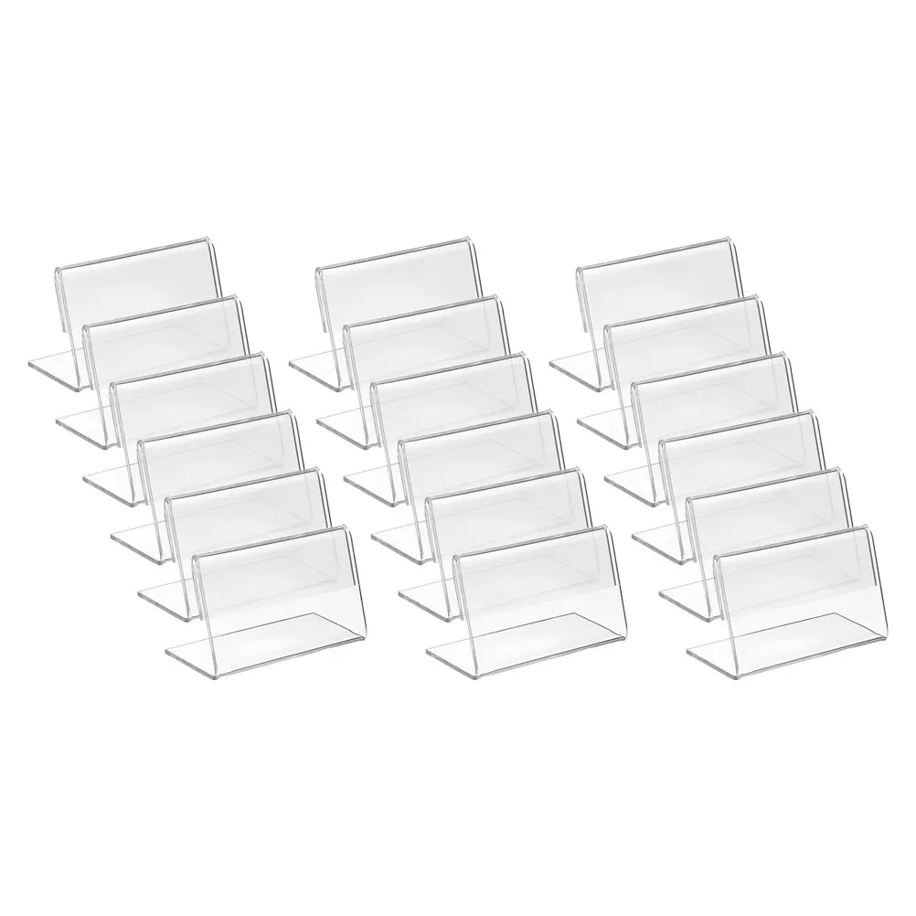 30pcs L Shaped Acrylic Price Tag High Transparency Desk Card Display Easel for Sign Name Table Signs Stand Bag Holder Postcard