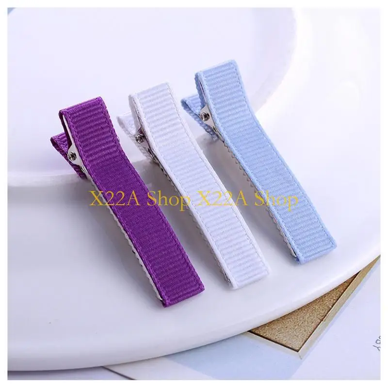 

Unique 100Pcs Flat Top Hair Grip Alligators Hair Clip Single Prongs Metal Hair Pin Cover Grosgrain Ribbon Hair Barrettes