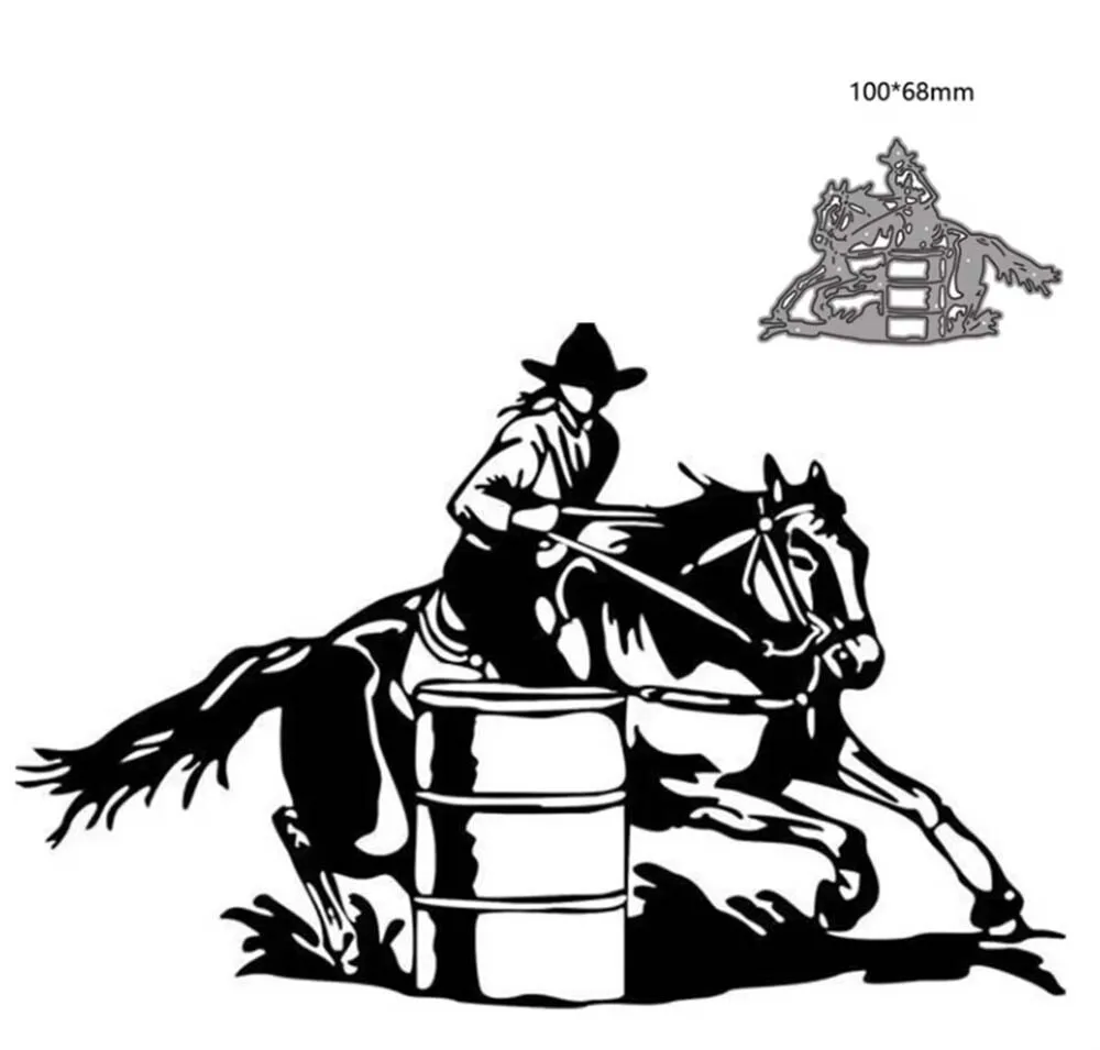 

1PCS horse riding Metal Cutting Die Cut Scrapbooking Paper Craft Album Handmade Card Template Die Cutting