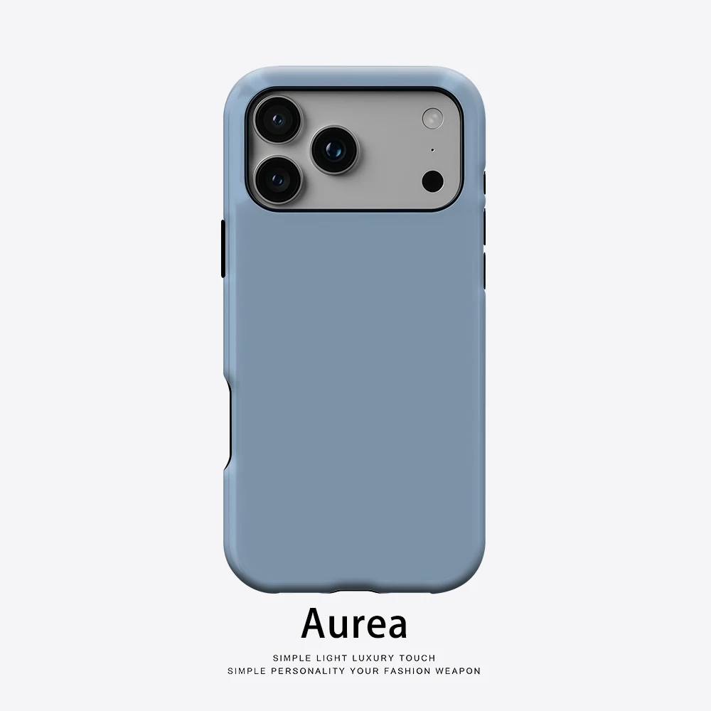 Aurea Case Matte Bumper für MagSafe Hülle für iPhone 17 16 15 14 Plus 13 Pro Max Stoßfeste Harte PC Hülle Hellblau Einfarbig