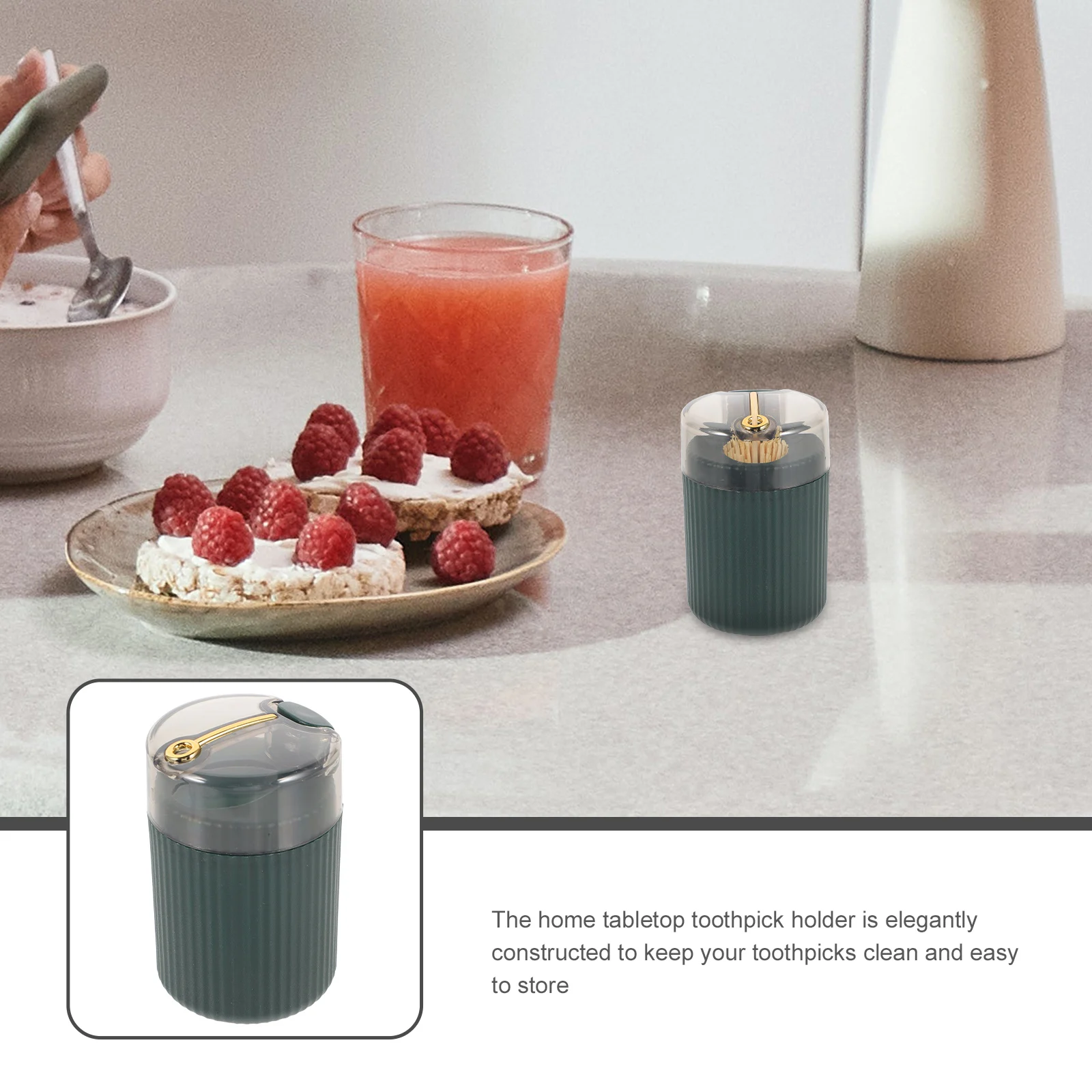 

Pressing Type Automatic Dispenser Box Household Container Desktop Toothpick Holder For Home Kitchen Restaurant Use Small Compact