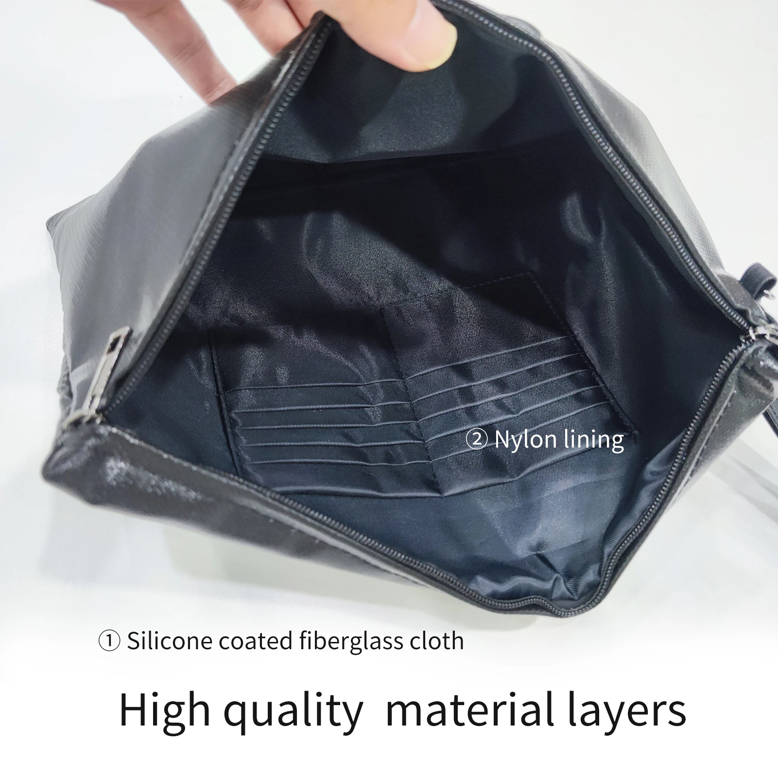 Fireproof Document Bag com Lock, Money Safety Organizer, Zipper Closure, Storage Pouch, Bolso com 10 Cards Slot para A4 File