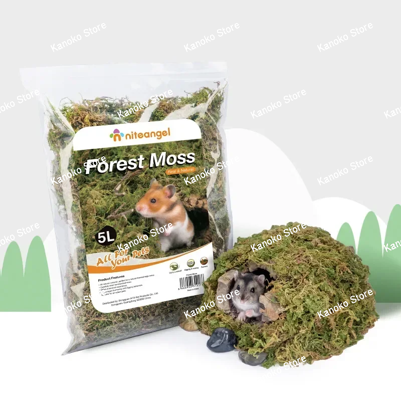 

Forest Dry Moss Hamster Golden Bear Nest Bedding Clean Dust-free Natural Material Hamster Cage Landscaping Small Pet Accessories