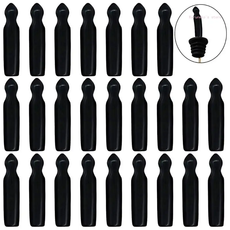 BỘ 50 Đen Đổ Vòi Có Rót Bụi Mũ Rượu Rót Bao Chất Liệu PVC PVC Nắp Chai Nước Giải Khát Hộp Chia Mũ
