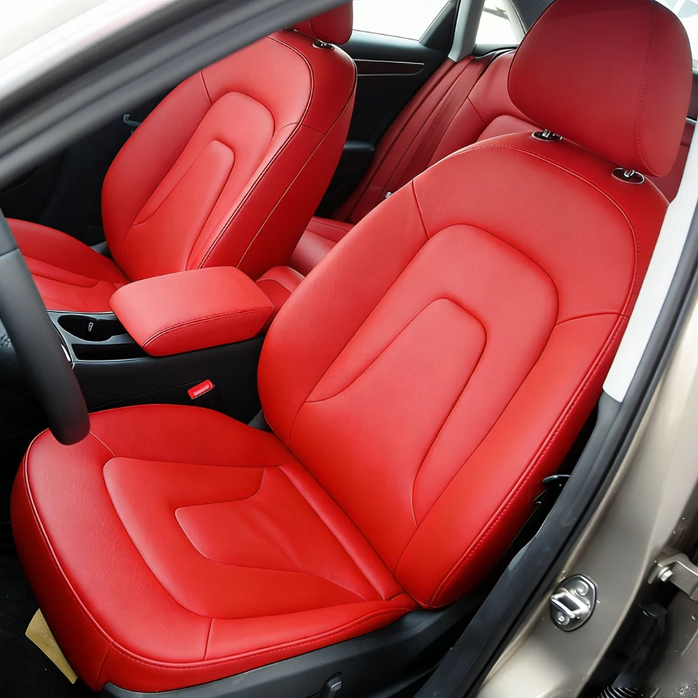 

Custom Car Seat Cover For Audi A4 B8 2009 2010 2011 2012 2013 2014 2015 2016 Faux Leather Seat Cushion Full Set Car Seat Covers