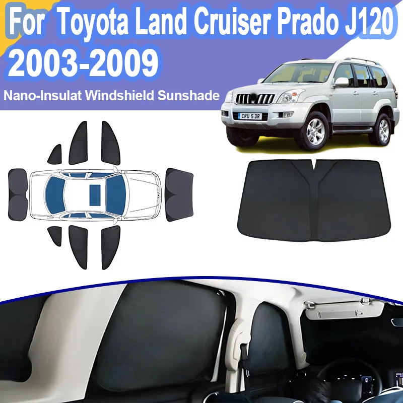 

Аксессуары для Toyota Land Cruiser Prado J120 LC120 120 2003 ~ 2009 2005, автомобильный солнцезащитный козырек, солнцезащитные козырьки с защитой от УФ-лучей, автомобильные аксессуары