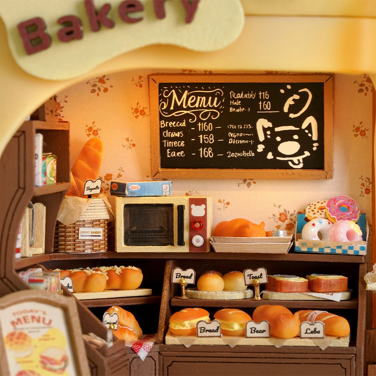 Nuevo Kit de modelo en miniatura de madera DIY, tienda de panadería Jimmy, casas de muñecas de rompecabezas 3D con luces de muebles para amigos, regalos de cumpleaños