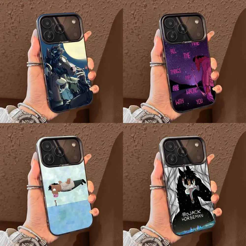 

B-BoJack Horseman Phone Case For iPhone 17,16,15,14,13,12,11,Pro,Max,Plus,E,Air,Mini Black Tpu Cover