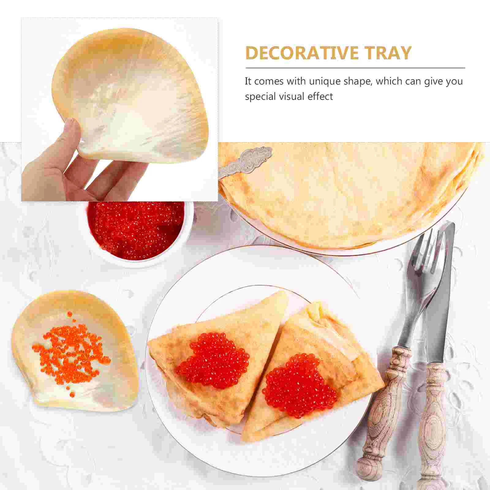 Caviar Shell Plate Food Kitchen Supplies Salad Plates Trinkets Dessert with Natural Multi-function Mother Delicate