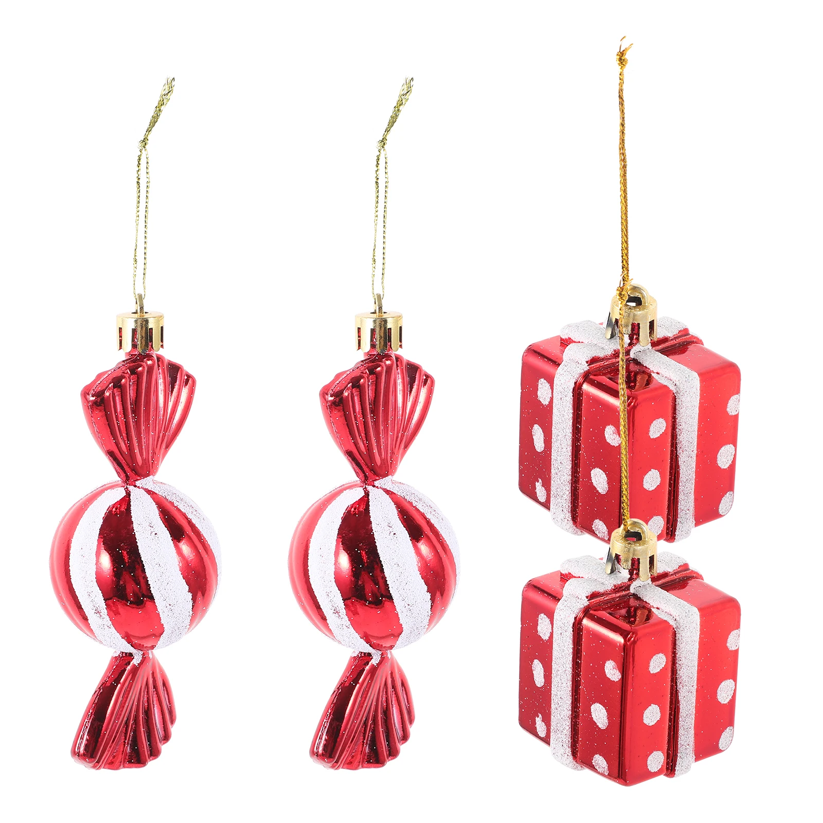 

4Pcs Xmas Tree Hanging Ornaments Candy Gift Box Decorations Christmas Party Supplies Xmas Decor Candy Decorations