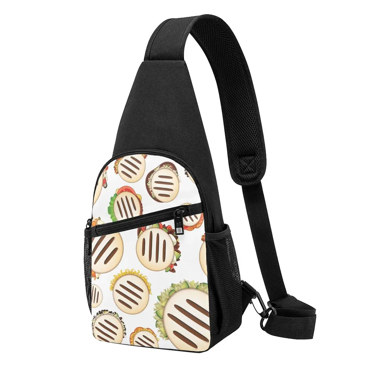 Arepas Pattern Venezuela Chest Bag Men Sling Crossbody Backpack Chest Bag Travel Hiking Daypack Shoulder Bag