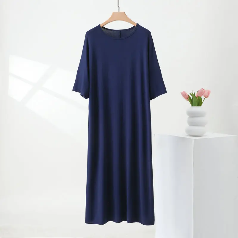 Women's Sleep Shirts New Modal Sleepwear Dress Short Sleeve Summer Nightdress Lounge Home Wear Nightgowns Female Nightshirt