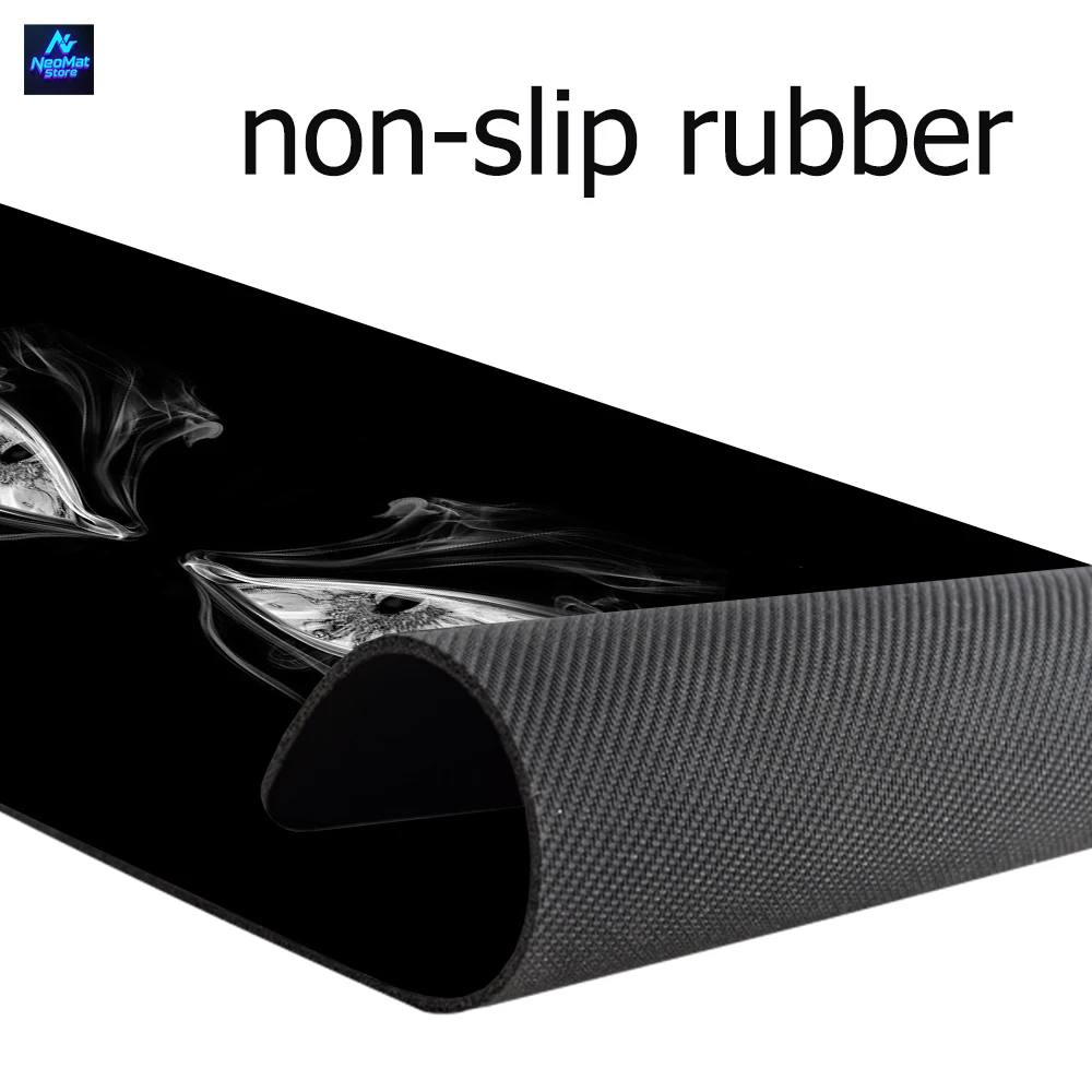 Smoke Eyes Pad Dark Artistic Desk Mat 80x30cm Rubber Nonslip Gaming Home Computer Laptop Playmat Office Mousepad Gamer Mouse Pads