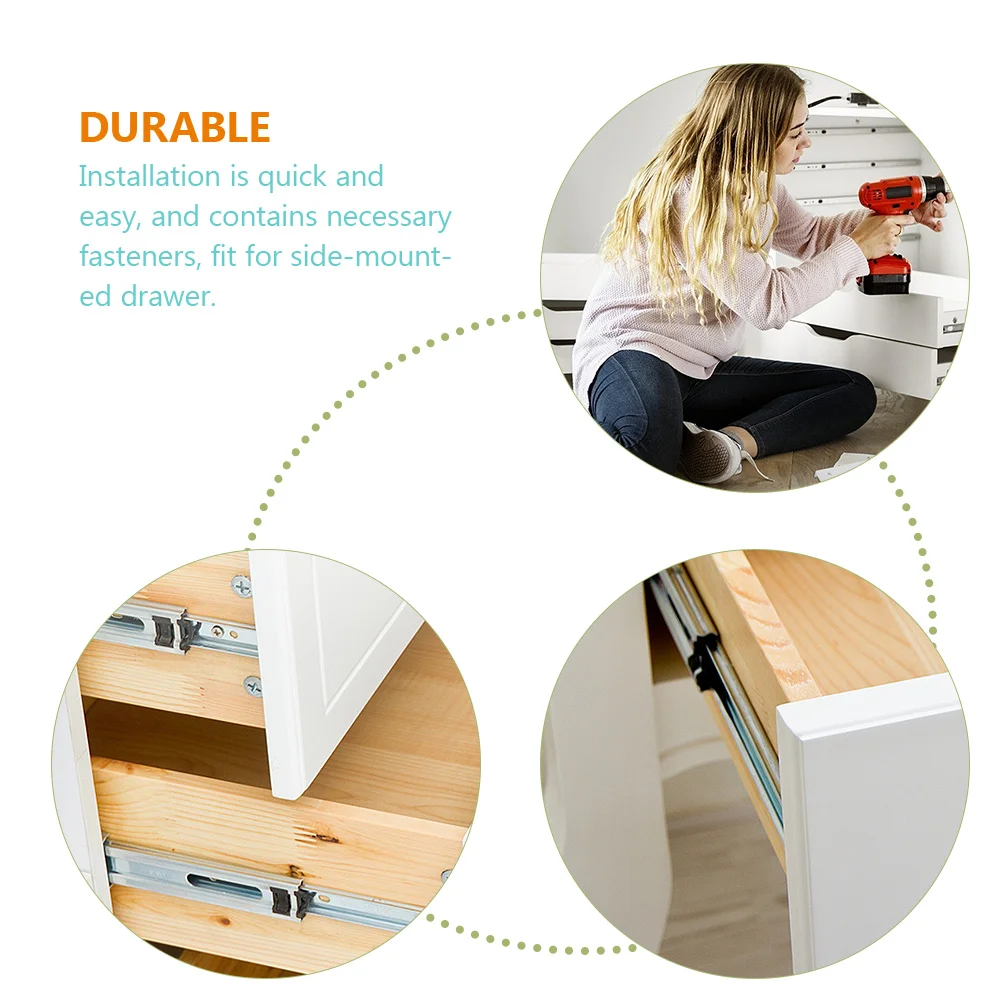 3 Sets Drawer Plastic Slides Rail Guide Sliding Drawers Door Kit Guides for Sliders with Track Glides and