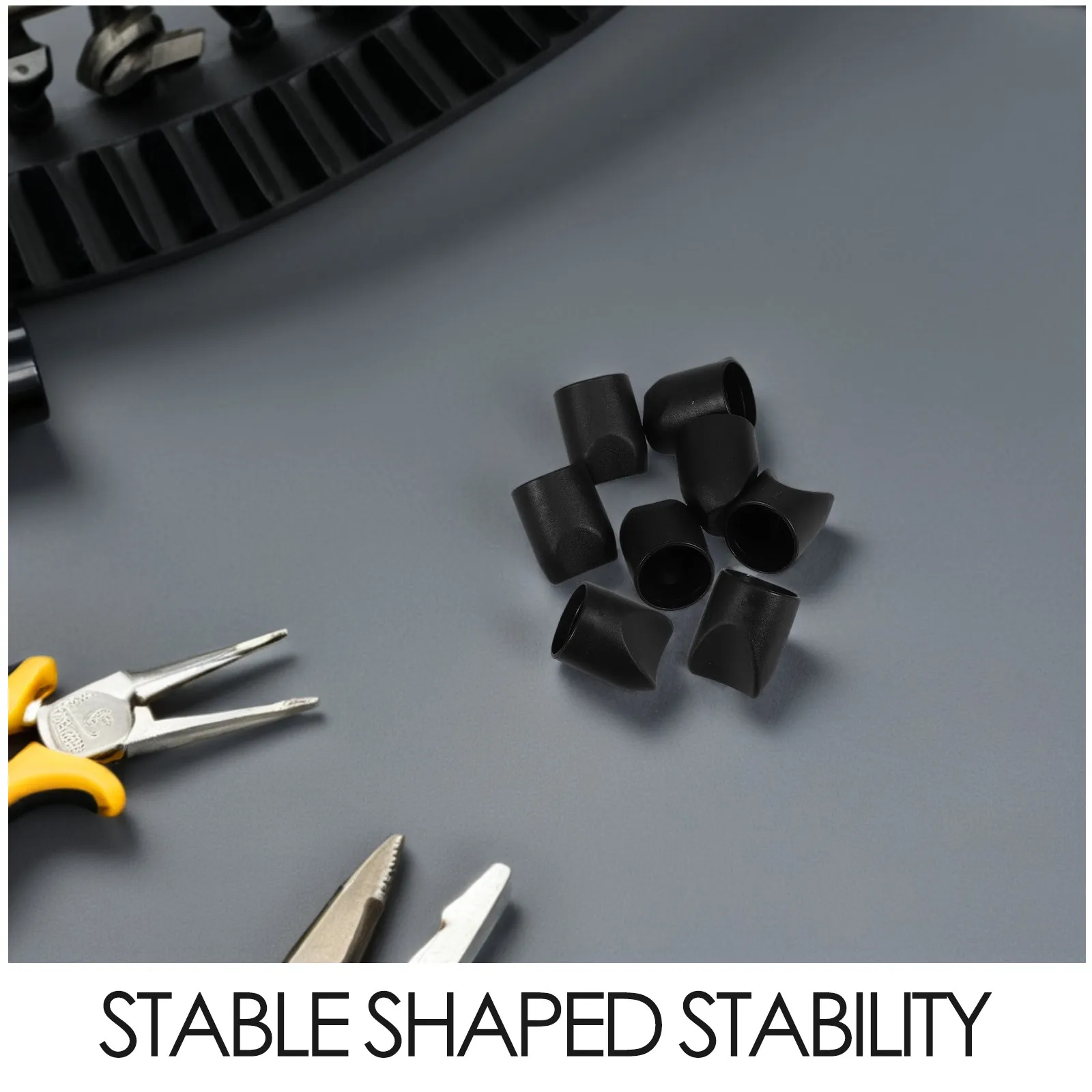 8Pcs Folding Chair Stability Caps Heavy-Duty Black Plastic End Caps Universal Replacement Parts Outdoor Patio Furniture