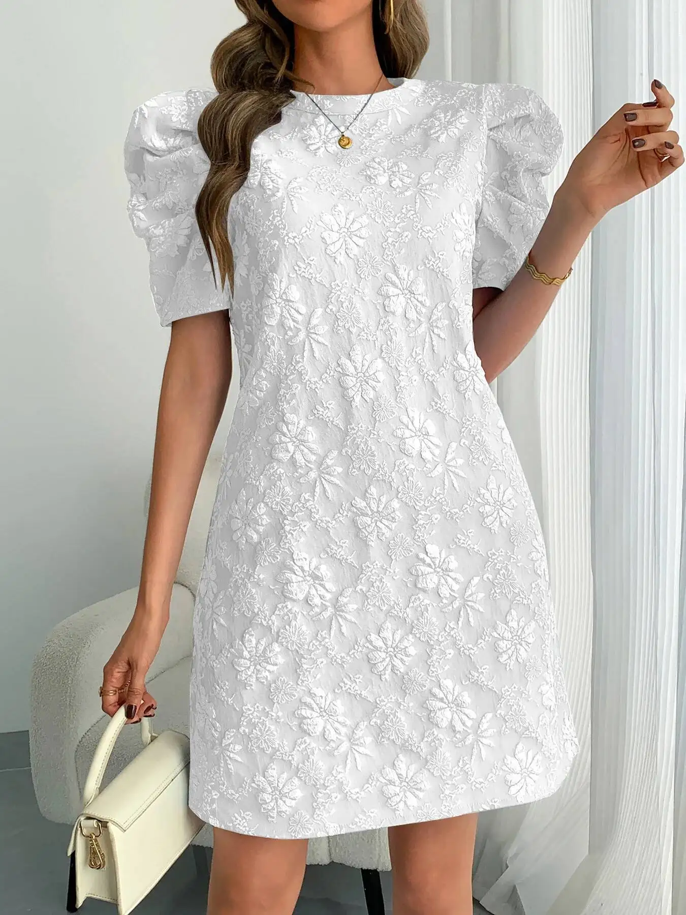 

Summer Daisy Relief Slim Fit Trailing Skirt Short Sleeved Women's Dress