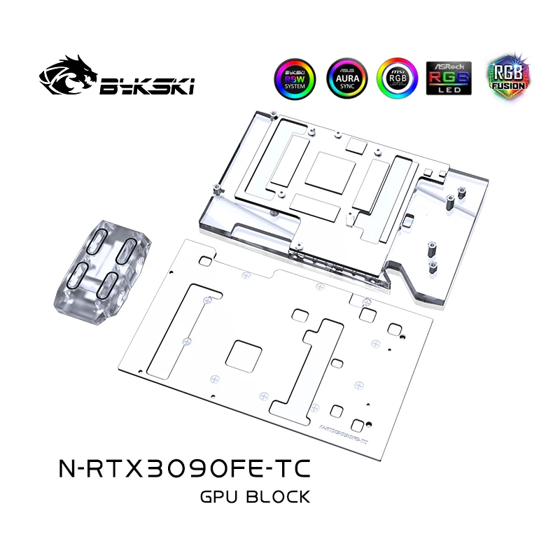 Imagem -05 - Bykski-sistema Multimídia para Vídeo Nvidia Rtx 3090 com Placa Gpu de Refrigeração a Água Cobertura Total Radiador de Cobre